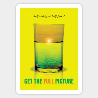 Half Full Half Empty Surrel Illustration Optimistic Sticker